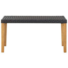 vidaXL Massello d'Acacia Panchina da Giardino Rustica Robusta Resistente Artigianale Panca Arredi per Esterni 120 cm Nera in Polyrattan