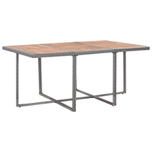 SKM Set da Pranzo da Giardino 11 pz con Cuscini Polyrattan Grigio (101.5kg)
