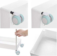 Knoijijuo Trolley 4 Livelli, Cucina Soggiorno Sala da Bagno Camera Auto Abstell, Carrello Multifunzionale con Ruote,Bianca