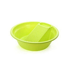 Plastica Washtub con Washboard ispessite Washtub per Il Lavaggio di Biancheria Intima del Bambino di plastica Lavabo, Verde