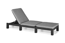 Allibert Daytona SL Lettino Prendisole, Grafite/Grigio Freddo (Imbottitura in Policotone), 195 x 65 x 22 cm