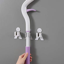 ZXCASDF Sorriso Forma Forte E Seamless Pasta Mop Clip in Bagno Toilette Antiscivolo E Gancio Supporto Impermeabile Non Perforata Mop Hanger Scopa,Grigio