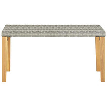 vidaXL Massello d'Acacia Panchina da Giardino Rustica Robusta Resistente Artigianale Panca Arredi per Esterni 120 cm Nera in Polyrattan