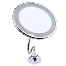 Specchio per Trucco,Specchio da Bagno,Cosmetico, Specchio per il trucco flessibile a collo d'oca 10 X Specchio ingranditore a LED per ingrandimento, Specchio per il trucco del bagno con una coppa di a