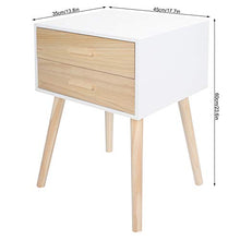 Comodino da Tavolo in Legno con 2 Cassetti Moderno Tavolo Notturno in Legno Comodino per La Casa