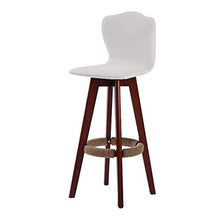 Sgabelli da Bar Barstool Contatore di rotazione di legno Bar Sedie seduta con schienale, pelle Tempo libero Faux Colazione gratuita Sgabelli Kitchen Cafe Bar Arredo bar Cucina ( Color : White )