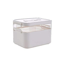 KKYY Organizzatore Di Scatole Di Immagazzinaggio A Doppio Strato Bianco Per Kit Di Pronto Soccorso, Forniture Mediche, Mediche E Dentistiche - 3 Scomparti, Trasparente (Due Dimensioni)