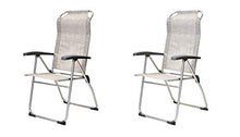 COPPIA Poltrone grigio melange Pieghevoli, Portatili per mare, piscina, giardino, campeggio | 2 PZ Sedie Sdraio da Spiaggia Richiudibili Struttura in Alluminio e textilene | Dimensioni 58Lx64Px108H cm