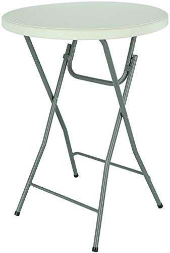 FRANKYSTAR Tavolino Alto da Bar Pieghevole 80x80x100cm - Tavolo Rotondo per Eventi Portata 120 kg Disponibile Anche con Elegante Fodera copritavolo in Vari Colori (Tavolo con Copritavolo Nero)
