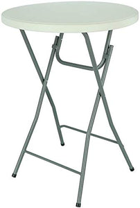 FRANKYSTAR Tavolino Alto da Bar Pieghevole 80x80x100cm - Tavolo Rotondo per Eventi Portata 120 kg Disponibile Anche con Elegante Fodera copritavolo in Vari Colori (Tavolo con Copritavolo Nero)