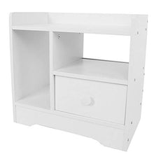 EBTOOLS Comodino Bianco/Marrone con Cassetto e Scompartimento Aperto, Comodino da Letto Legno Composito, 42 x 24 x 40 cm(Bianco)