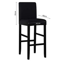 PandaHug - Set di 4 fodere per sgabello da bar, estensibili con schienale, protezione per sedia da sala da pranzo, colore: Nero