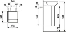 Laufen Ino Vanity, per lavabo 810302, Cerniera a Destra, 320x350x350x605, colorazione: Neve (Bianco Opaco) - H4253520301701