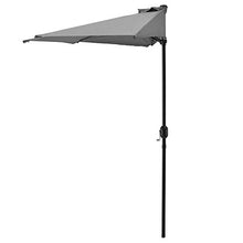 casa.pro] Ombrellone a semicerchio (Ø300cm) (Grigio) Ombrellone con manovella/Ombrellone da Mercato/Ombrellone da Giardino/Semicerchio