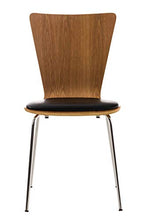 CLP Sedia Impilabile Aaron In Legno E Similpelle I Sedia Riunioni Ergonomica Telaio In Metallo I Sedia Cucina Imbottita, Colore:quercia/nero