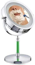 Specchio Girevole a Doppio Lato in Piedi 360 Gradi Girevole a 360 Gradi 3X amplificato Trucco Illuminato