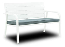 Set Salotto da Giardino Divano 2 Poltrone e Tavolino in Acciaio Rigel Bianco