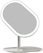 LBWARMB Trucco Specchio con luci Specchio per Il Trucco con stoccaggio Specchio cosmetico Illuminato Ricaricabile Regolabile Portatile Regolabile 360 e scottorazione Illuminato per Il comò da Bagno