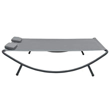 Tidyard Lettino Prendisole Matrimoniale in Tessuto Crema/Antracite,Lettino Prendisole Doppio,Lettino da Sole Matrimoniale Tessuto,Lettino da Sole Doppio 200 x 173 x 45 cm
