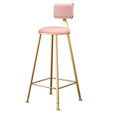 GYPPG Sgabelli Bar Moderni Altezza 65 cm / 75 cm con Seduta in Ecopelle, sedie Pranzo Alte con Schienale per Cucina, Pub, caffetteria, Rosa Romantico