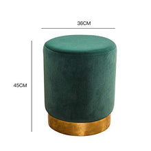 EXCLVEA Sedile per Trucco per Camera da Letto Tondo Velluto Imbottito ottomano Vanity feci con placcatura in Oro Base poggiapiedi Resto Posto aggiuntivo (Colore : Dark Green, Dimensione : 36x45cm)