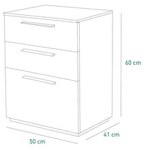 COMPOSAD | Comodino della Linea SEMPLICE con 3 Cassetti, Comodino Bianco Camera da Letto, Dimensioni (LxAxP) 50x60x40,80 cm, Bianco Laccato, Made in Italy