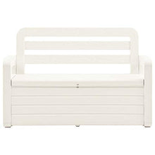 Qnotici Panca portaoggetti da Giardino in plastica, Pratica Panca portaoggetti per Interni ed Esterni in Stile Moderno 132,5 x 58 x 89 cm (Larghezza x profondità x Altezza) -Bianco
