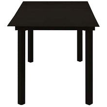 Qnotici 7 Parti Set da Pranzo da Giardino, mobili da Balcone, Tavolo da Pranzo, mobili da Giardino, Tavolo da Giardino, Set da Pranzo, Vetro Nero e Acciaio Tavoli: 150 x 80 x 74 cm