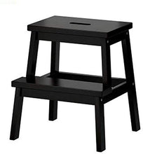 Mirui Sgabello Legno Sgabello Pieghevole scaletta Multifunzione a Doppio Uso scaletta di 2-Step, Color Legno, sgabelli Biblioteca (Color : Black)