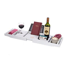 Sostegni Telescopici Vasca Pallet, Multi-Funzione di Mobile Movie iPad Stand-Scivolo Asciugamano bambù Vassoio in bambù, 73-109cm Esteso Adatti per L'hotel Domestico Bagno Vasca da Bagno