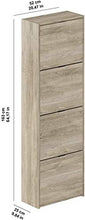 MYYINGELE Scarpiera/Armadio/Organizer a   4 Ante 25 x 52 x 163 cm   Effetto Rovere Marrone Chiaro