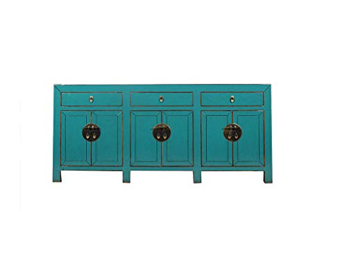 Yajutang - Cassettiera cinese con 6 ante e 3 cassetti, colore: Turchese