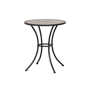 Siena Garden Tavolo Prato tondo in ferro con effetto mosaico, Ø60cm, Multicolore
