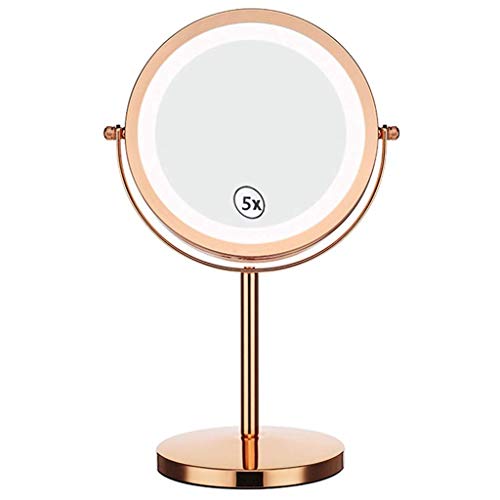 ADSE Specchio per Trucco da toeletta con 1x / 5X, Specchio ingranditore Girevole a 360 °, Specchio da Bagno con Stile Simile al Cristallo
