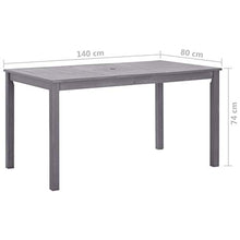 FAMIROSA Tavolo da Giardino Grigio Slavato 140x80x74 cm in Legno Acacia