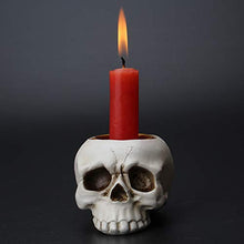 QZF Titolare del Cervello Teschio di Candela Cranio Luce del tè con la Resina di Scheletro a Candle Holder casa Festa a Tema Haunted House Cortile Candlelight Dinner Sala da Pranzo deposito Bar