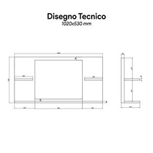Artforma specchio da bagno con 3 ripiani | 102x53 cm | Personalizza Controluce LED Specchio | su Misura | Bianco | con Illuminazione a LED