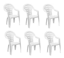 MAURY'S Set Sedie da Giardino Moyo in Polipropilene 54 X 56 X 81 Cm (Bianco, 6)