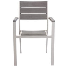 Milani Home s.r.l.s. Set Tavolo Giardino Quadrato Fisso con Piano in Polywood 70 X 70 con 2 Poltrone in Alluminio Tortora da Esterno