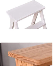 Sgabello legno Folding Passo Sgabello Ladder Sedie Sgabello Domestica Pine Portatile Pieghevole Banco Di Protezione Ambientale Cucina, Cuscinetto Peso 75kg ( Color : White , Size : 42*48*64cm )