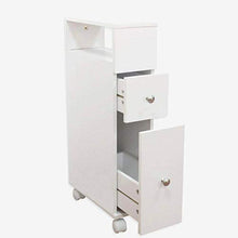MAIMAITI Mobile Bagno Bianco con Ruote ，Ci Sono Due Piccoli cassetti，15 x 33 x 65 cm
