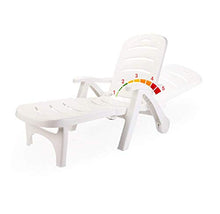 AMhuui Piegatura e Sdraio, Sundance Piscina Chaise Lounge in Bianco Classico Sedia da Spiaggia all'aperto Rattan Poltrona reclinabile per Outdoor, Campeggio, Patio, Prato