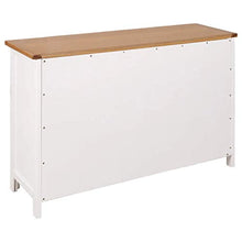 Ausla Credenza con 3 cassetti e 2 armadietti,Armadio Laterale,Stile Rustico,in Legno Massello,per salotto,sala da pranzo,corridoio,110 x 33,5 x 70 cm -Bianco e marrone
