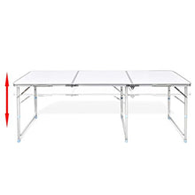 Festnight Set Tavolo da Campeggio Pieghevole 6 Sedie, Set Pieghevole di Tavolo da Picnic Regolabili 180x60 cm