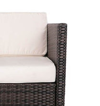 Bagno Italia Arredo Divano poltrone tavolino Set Giardino Nero o Marrone Rattan Cuscini Bianchi Impermeabili I
