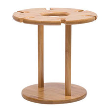 TOPBATHY Porta bicchiere di vino di lusso, portabottiglie di vino in legno massello a testa in giù Portabottiglie a calice appeso con 6 portabottiglie 1 portabottiglie per vino