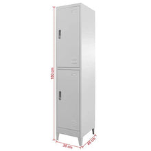 Cikonielf Armadietto da ufficio 180 x 38 x 45 cm, armadio metallico con due ante, armadio alto con asta appendibile, ripiani e specchio