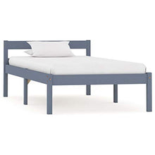 FAMIROSA Giroletto con 2 Cassetti Grigio in Massello di Pino 90x200 cm-0693