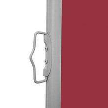 Tenda da sole laterale allungabile, 140 x 600 cm, colore: rosso