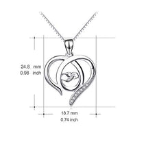Collana In Argento Sterling, 925 Sterling Argento Grandi Mani Tenendo Piccole Mani Stile Moda Mamma Collana Cuore, Adatto Per La Festa Della Mamma, Regali Di Anniversario E Regali Di Compleanno